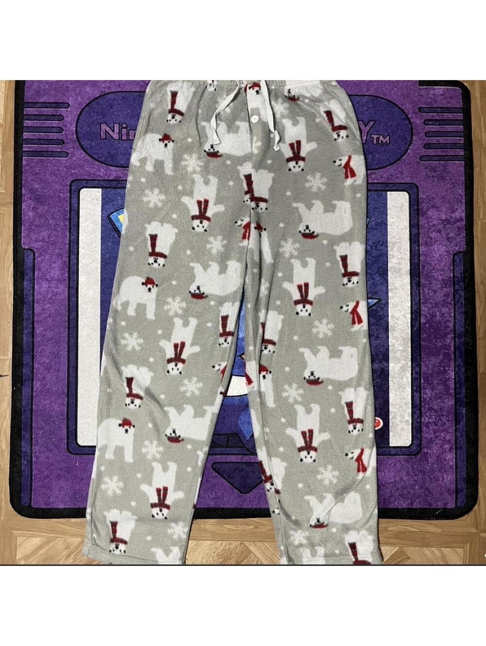 Grey and white medium baggy woman’s pajama pants